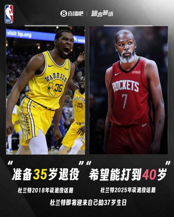 Durant năm 2018: Chuẩn bị nghỉ hưu ở tuổi 35! 2025 kd: Tôi hy vọng sẽ chiến đấu cho đến khi tôi 40 t