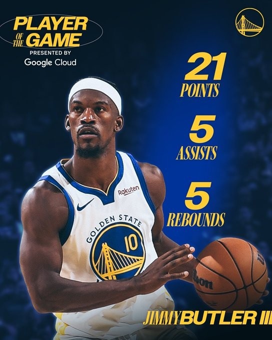 Ổn định quá! The Warriors chính thức tung poster thống kê cầu thủ xuất sắc nhất game: Butler 21+5+5